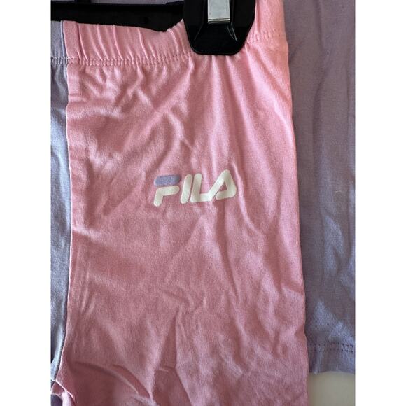 NWT Fila Girl’s 2 Piece Tee and Shorts Set Size 5/6 Pink Purple Activewear Logo - Picture 7 of 11